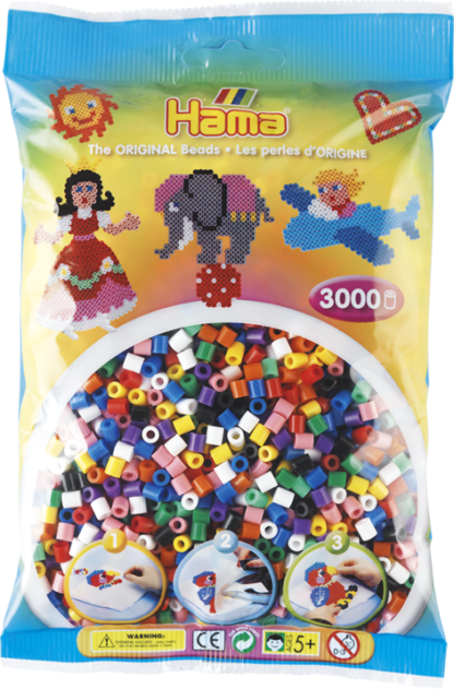Hama Bügelperlen Midi Vollton gemischt Hell