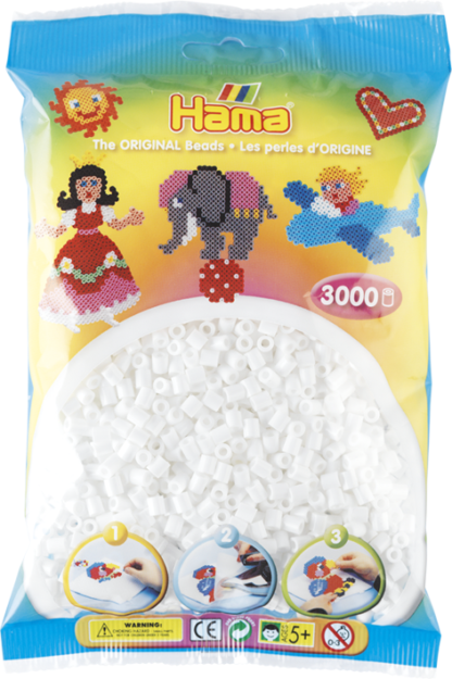 Hama Bügelperlen Midi Weiss 3000 Stück