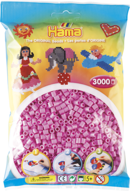 Hama Bügelperlen Midi Pastellpink 3000 Stück