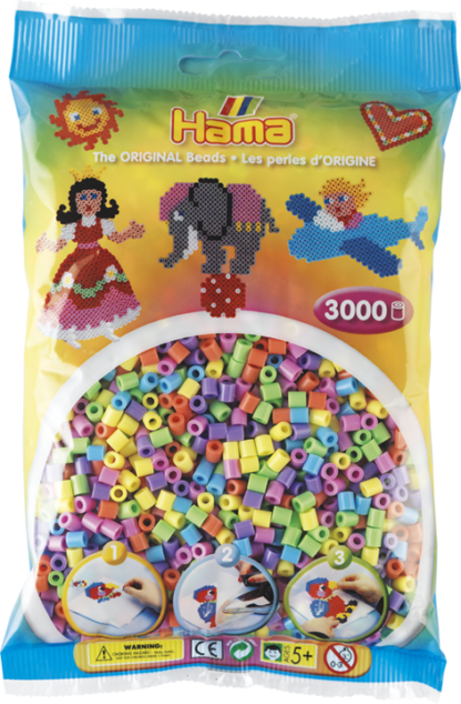 Hama Bügelperlen Midi Pastell Gemischt 3000 Stück
