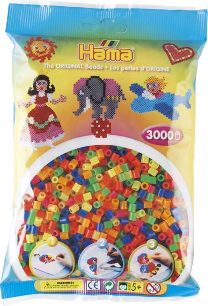 Hama Bügelperlen Midi Neon Gemischt 3000 Stück