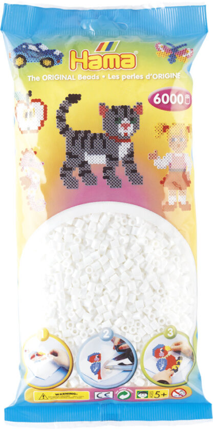 Hama Bügelperlen Midi Weiss 6000 Stück