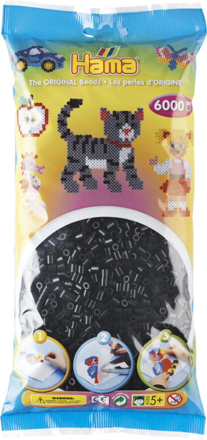 Hama Bügelperlen Midi Schwarz 6000 Stück