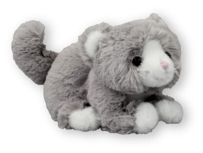 Katze Kuscheltier liegend Grau